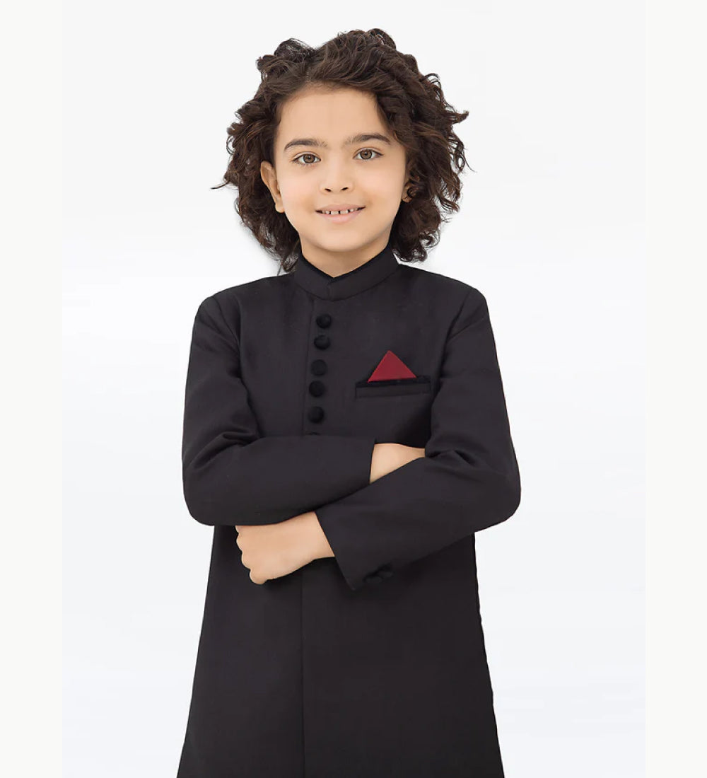 Boy's Black Sherwani
