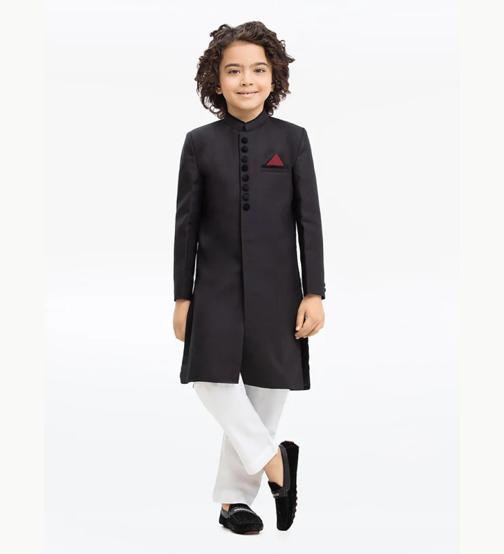 Boy's Black Sherwani