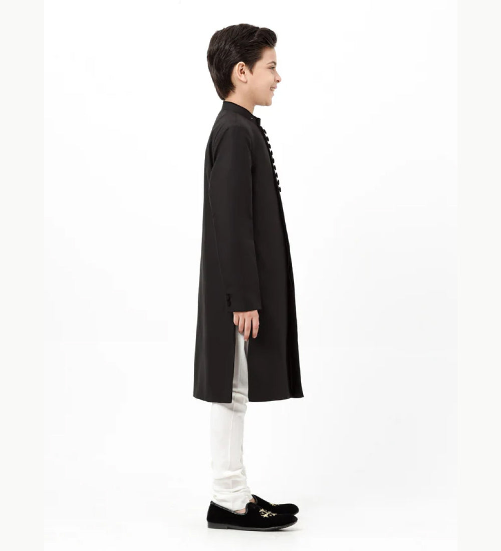 Boy's Black Sherwani 