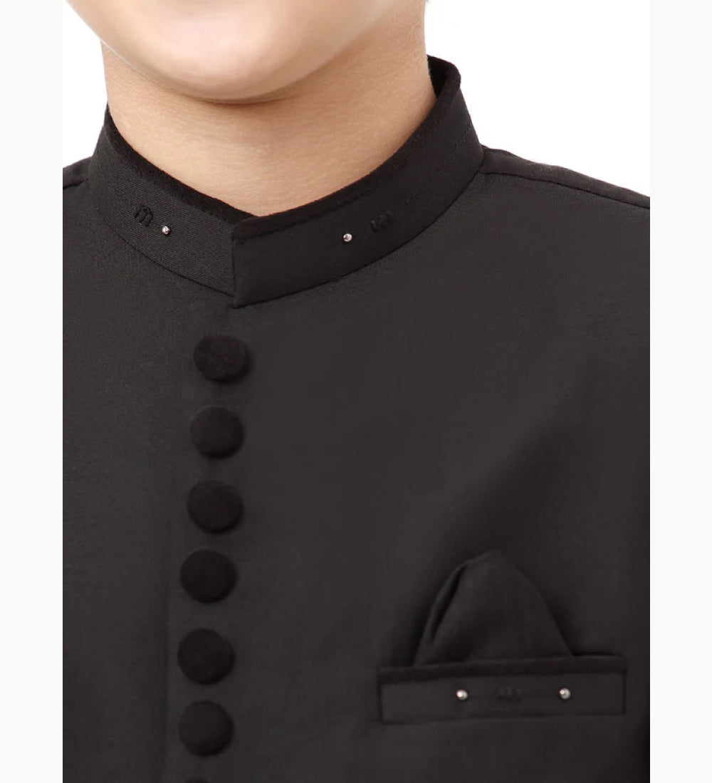 Boy's Black Sherwani 