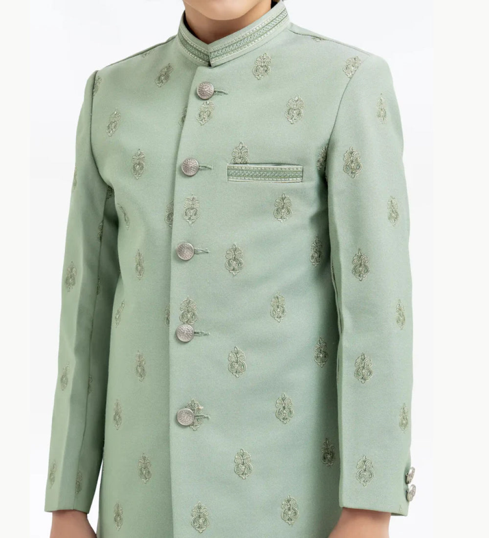 Boy's Mist Green Sherwani
