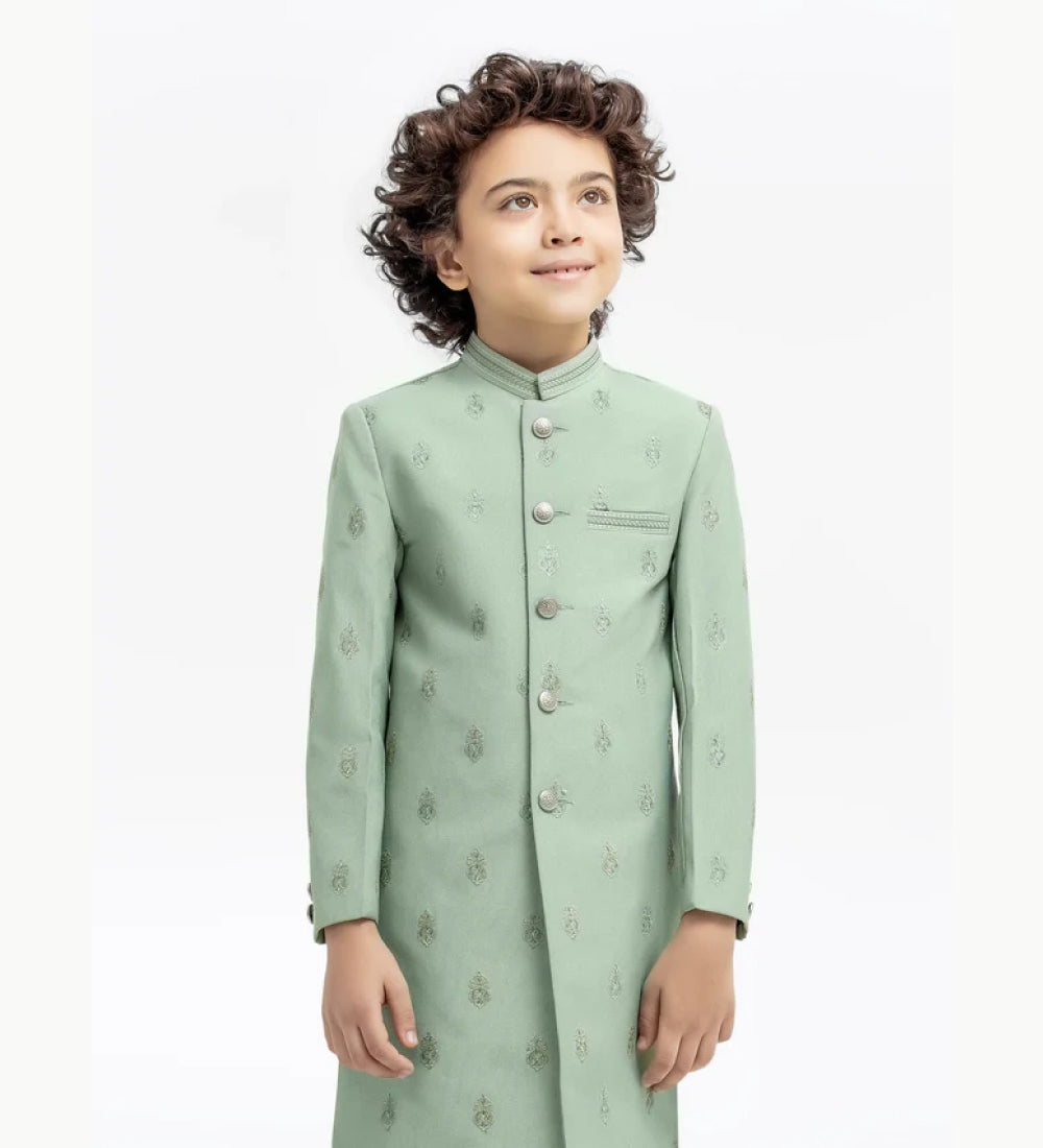 Boy's Mist Green Sherwani