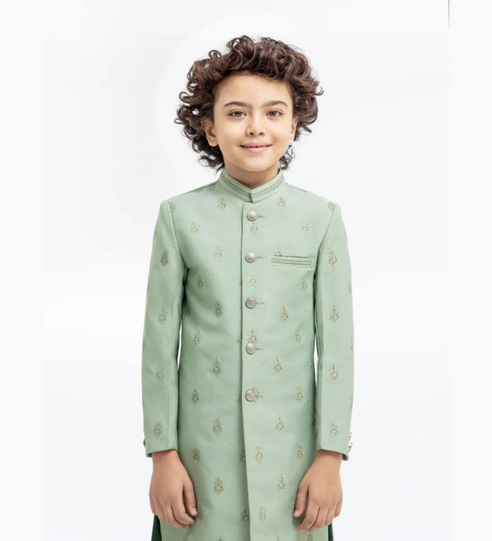Boy's Mist Green Sherwani