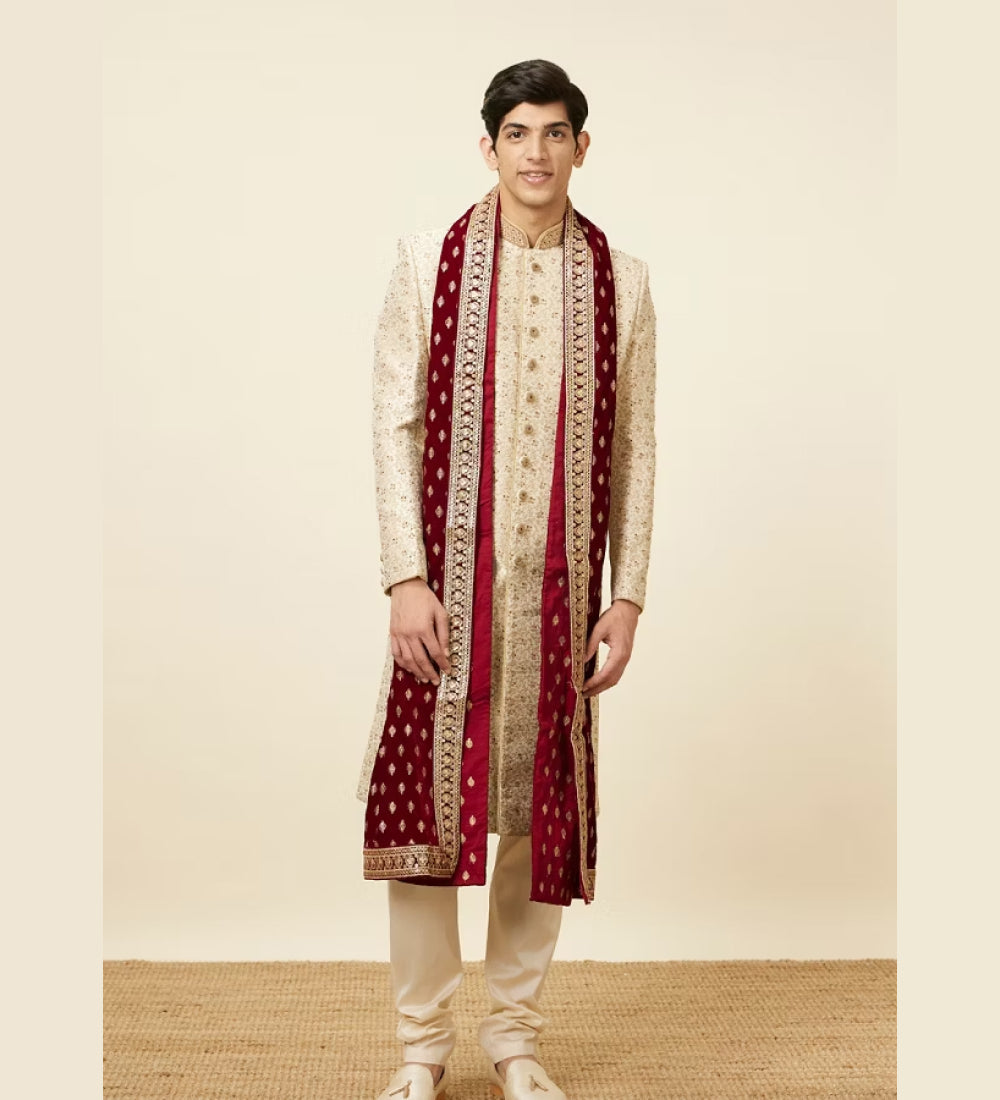 Patterned Sherwani set