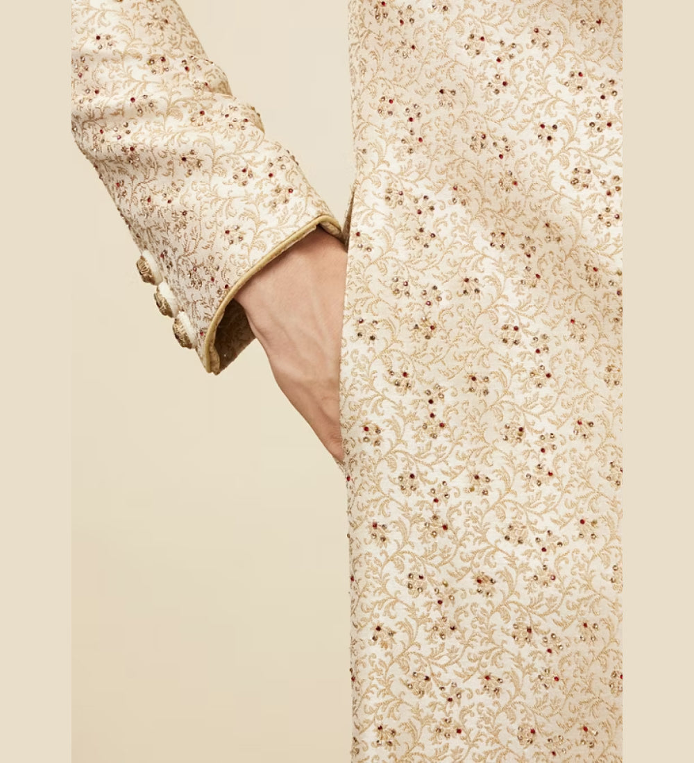 Patterned Sherwani set