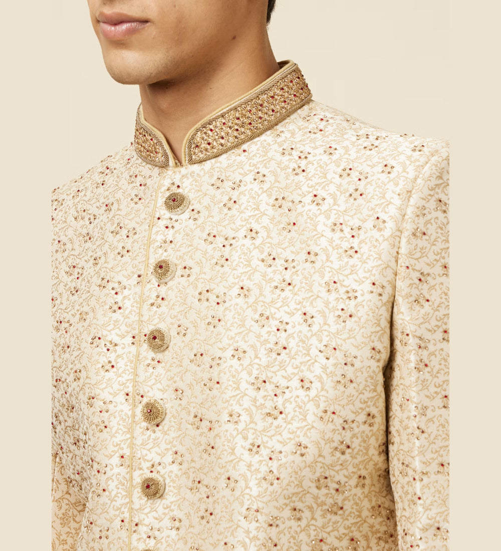 Patterned Sherwani set