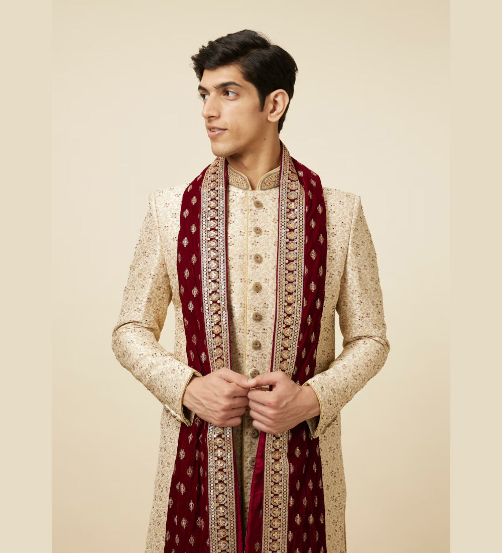 Patterned Sherwani set
