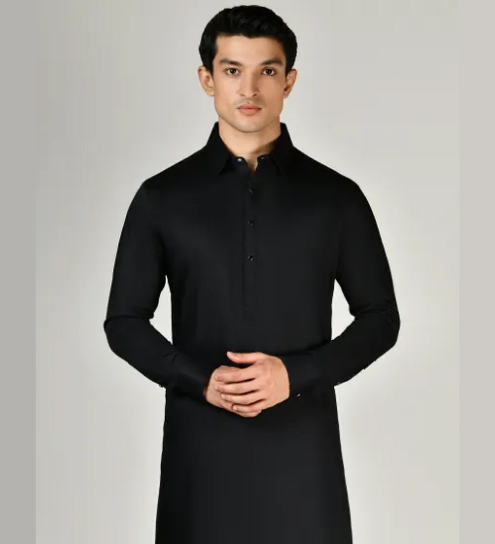 BLACK COTTON KAMEEZ SHALWAR