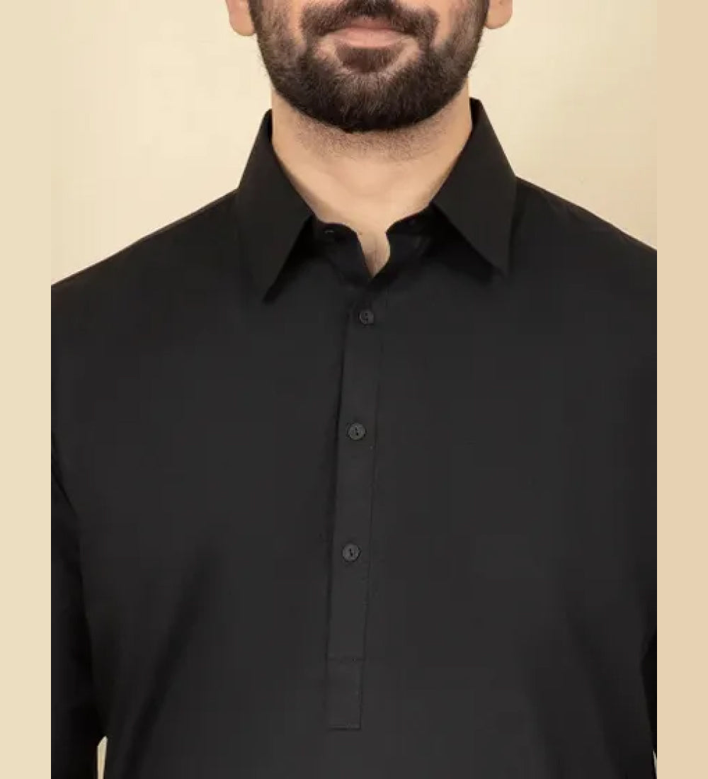 BLACK BLENDED KAMEEZ SHALWAR