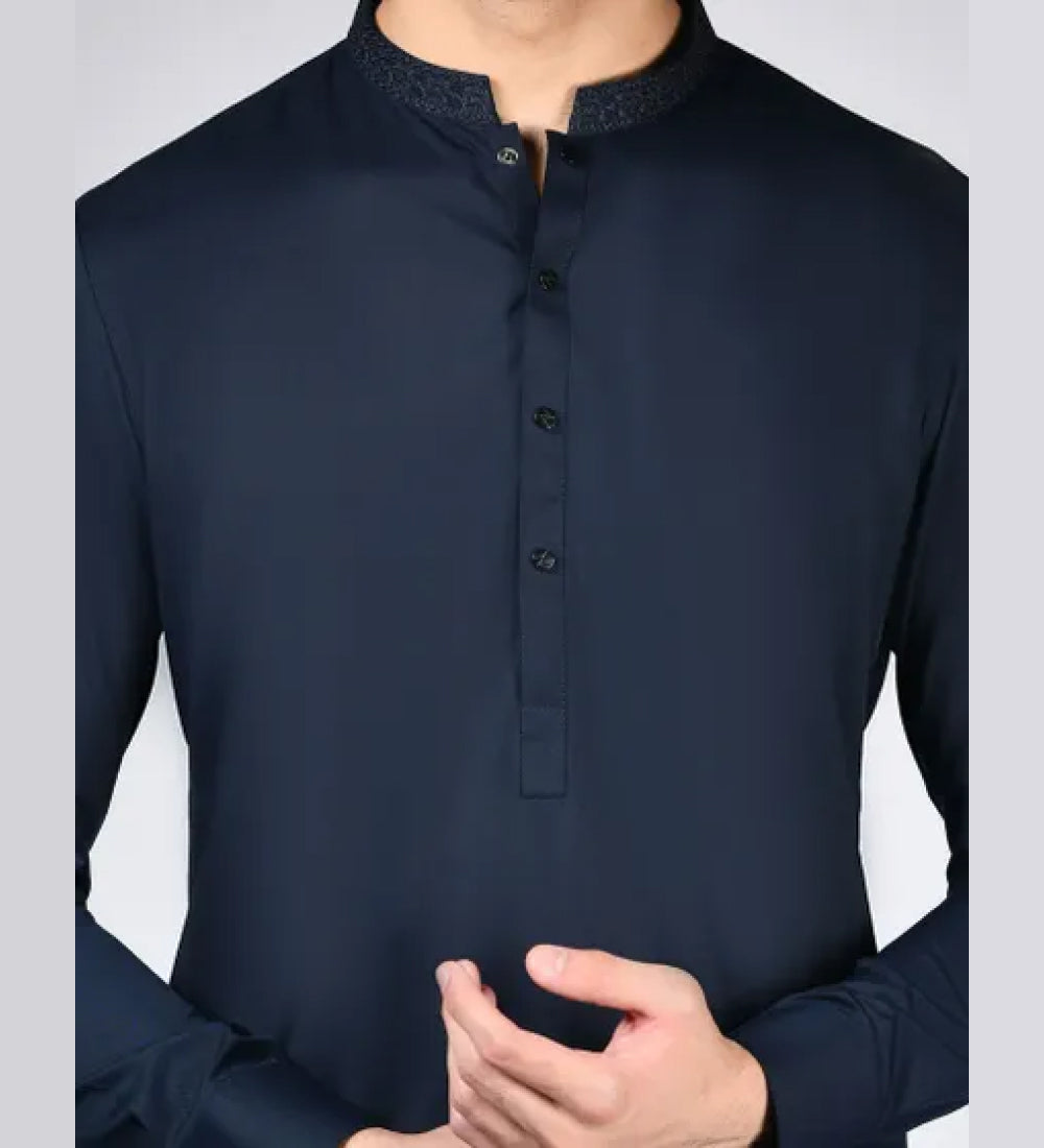 NAVY BLUE BLENDED KAMEEZ SHALWAR