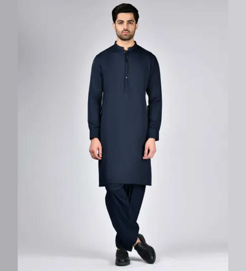 NAVY BLUE BLENDED KAMEEZ SHALWAR