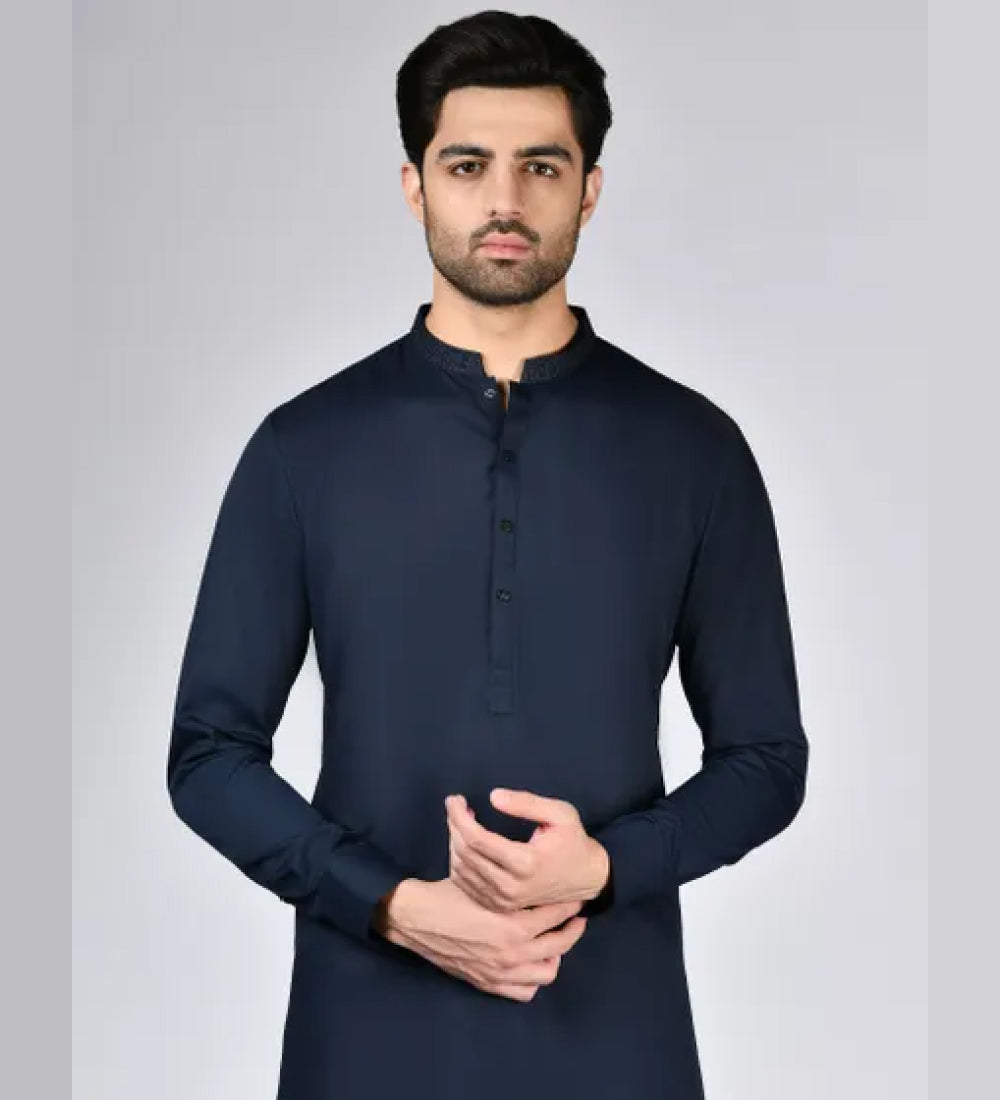 NAVY BLUE BLENDED KAMEEZ SHALWAR