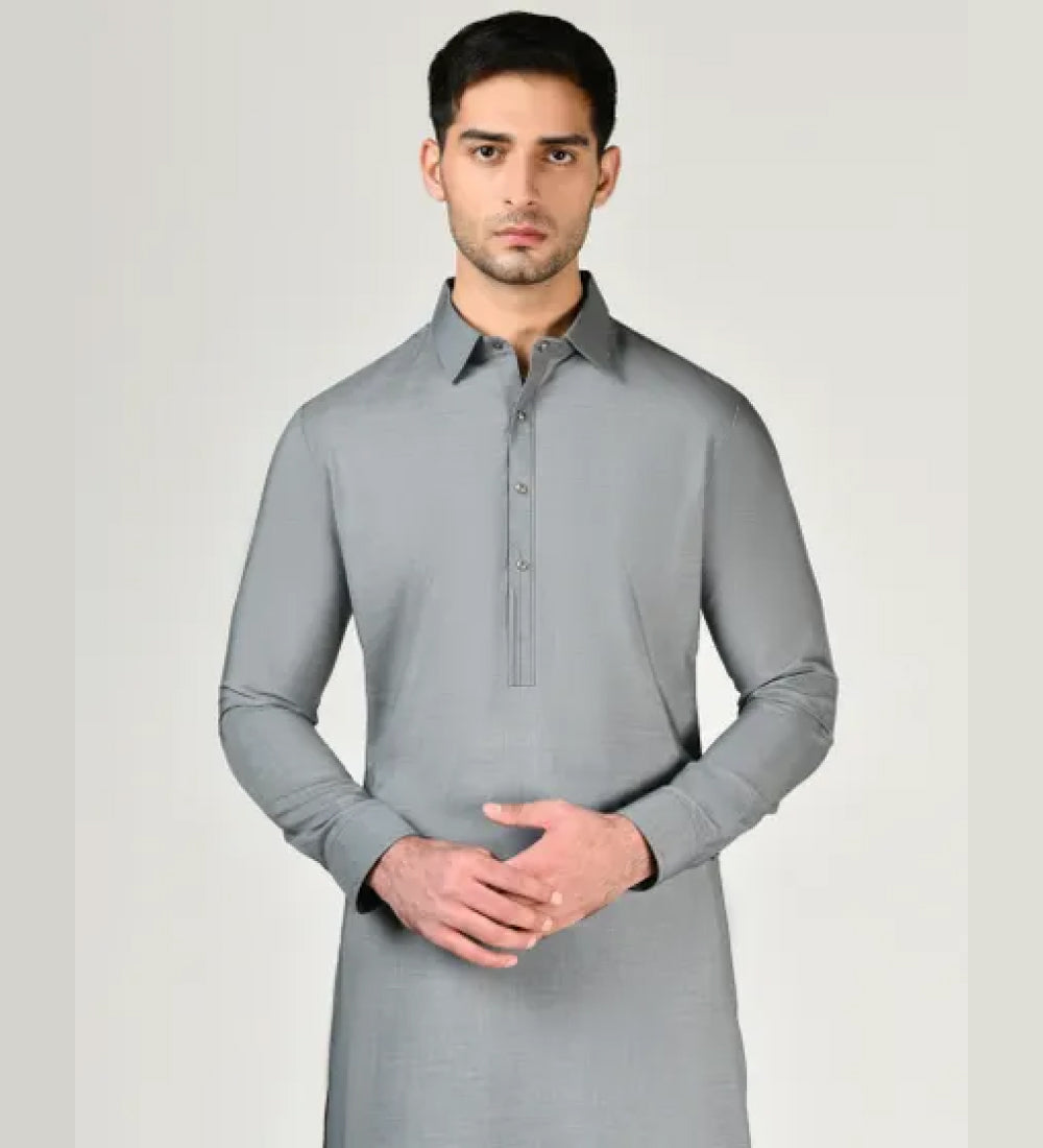 GREY BLENDED KAMEEZ SHALWAR