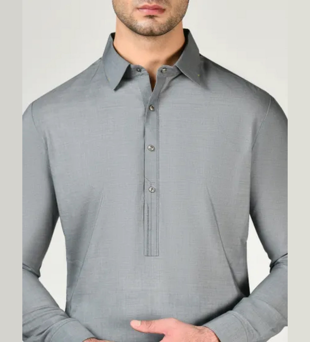 GREY BLENDED KAMEEZ SHALWAR