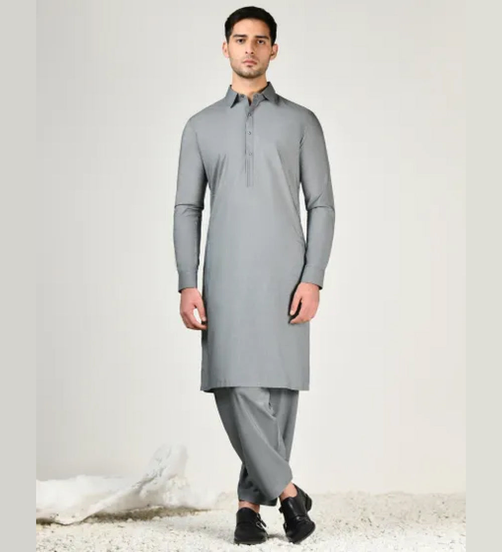 GREY BLENDED KAMEEZ SHALWAR
