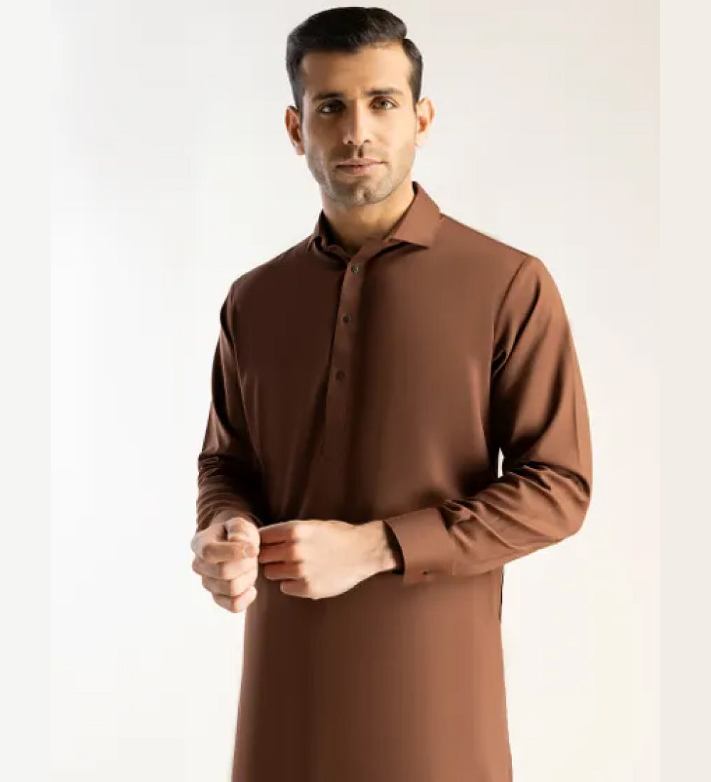 BROWN BLENDED KAMEEZ SHALWAR