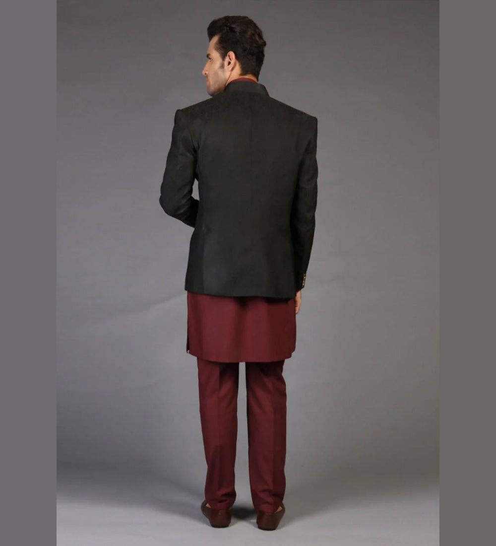 Premium Jamawar Tap Shoe Plain Jacket