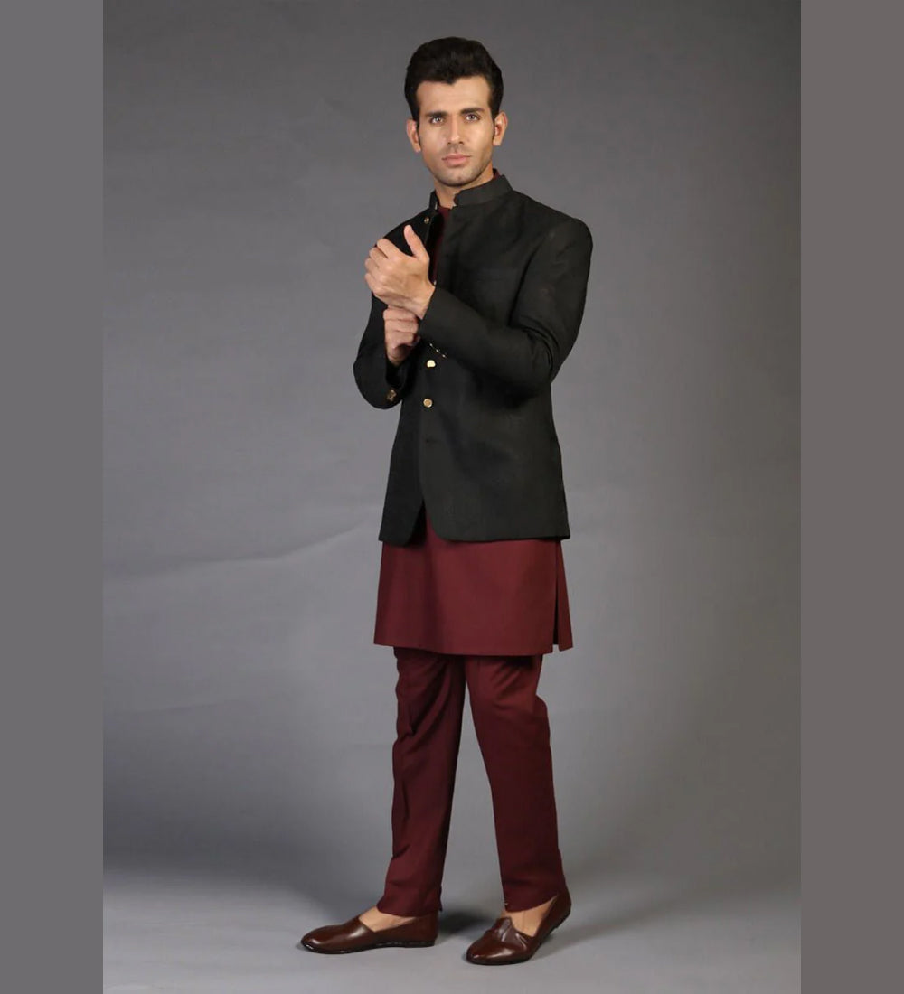 Premium Jamawar Tap Shoe Plain Jacket