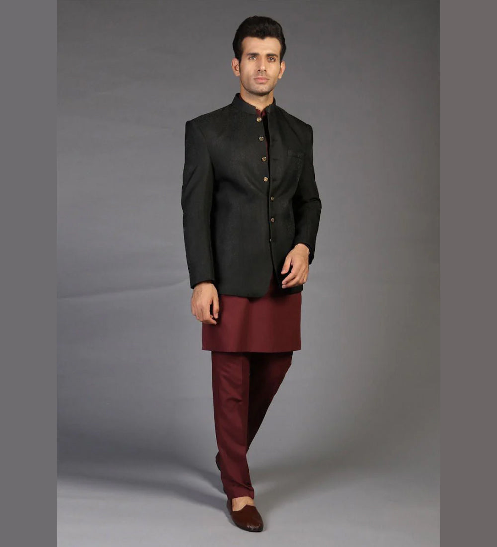 Premium Jamawar Tap Shoe Plain Jacket