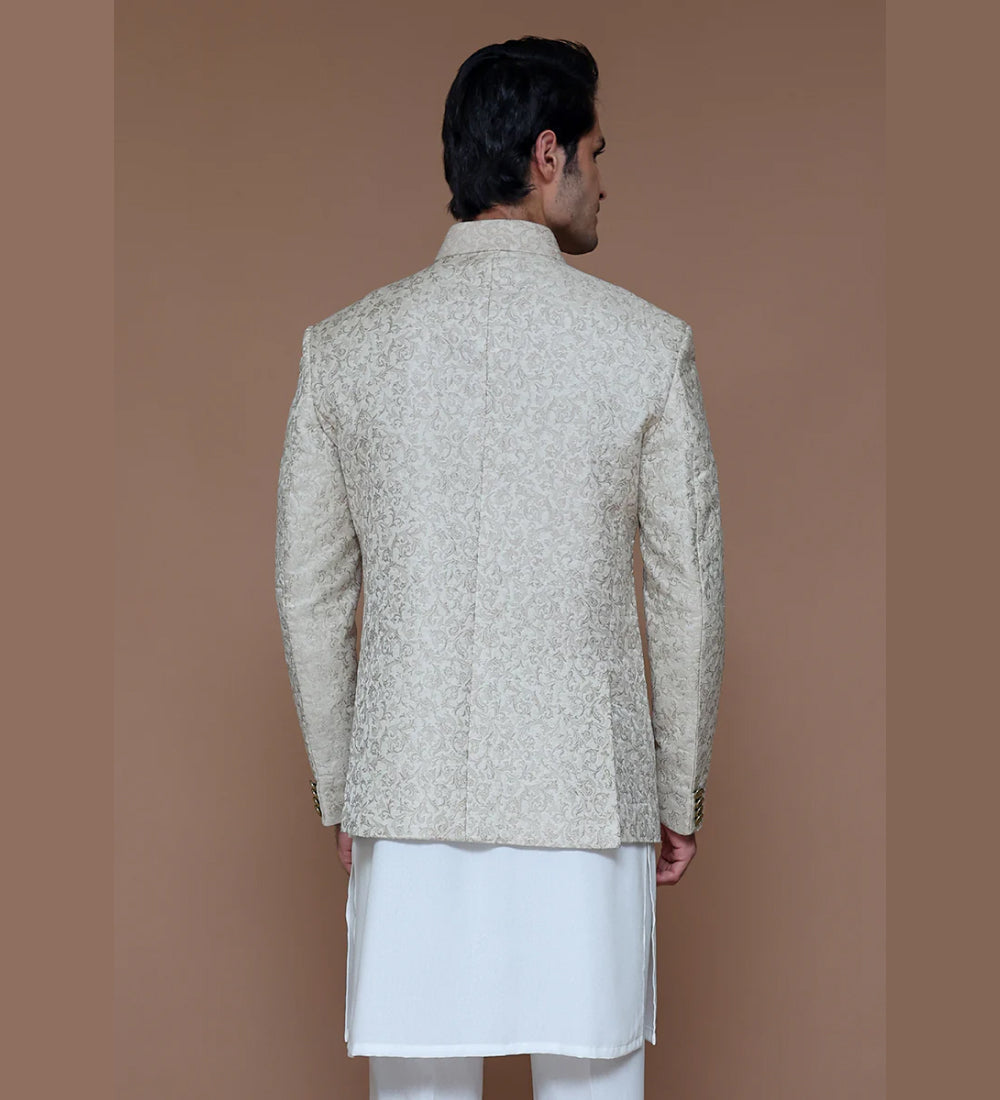 Premium Jamawar Sesame Couture Jacket