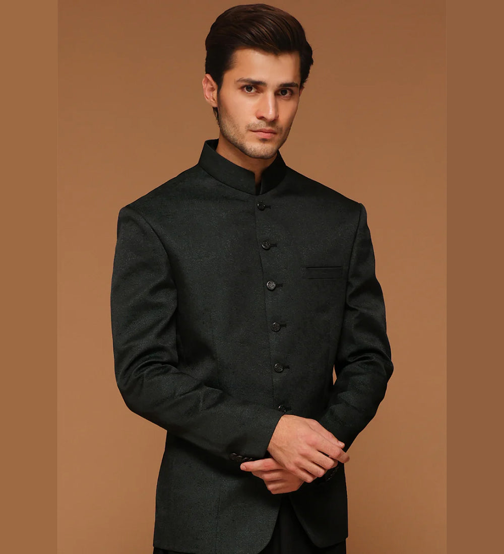 Premium Kambal Jamawar Tropical Green Traditional Jacket