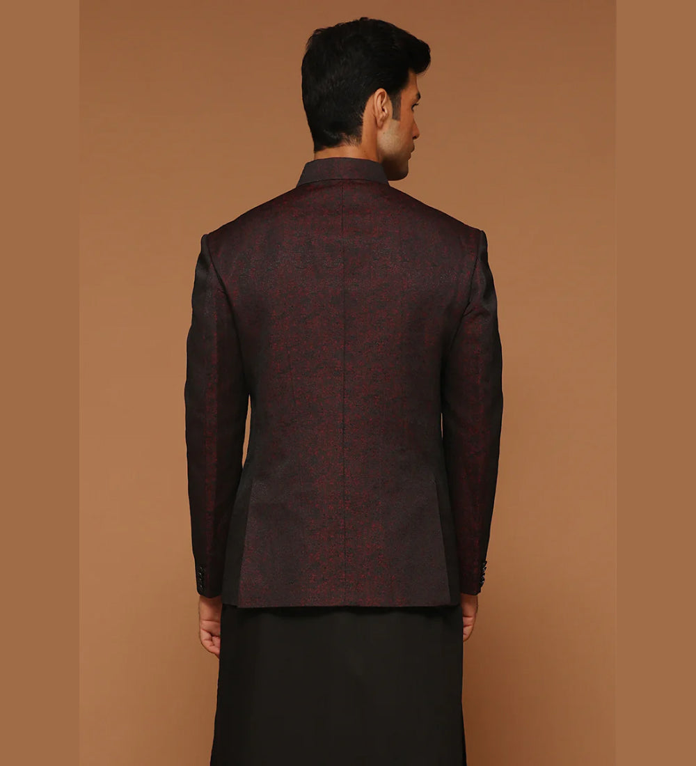 Premium Kambal Jamawar Vintage Violet Traditional Jacket