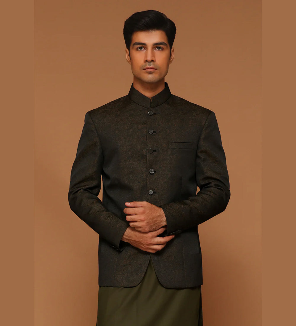 Premium Kambal Jamawar Winter Moss Traditional Jacket
