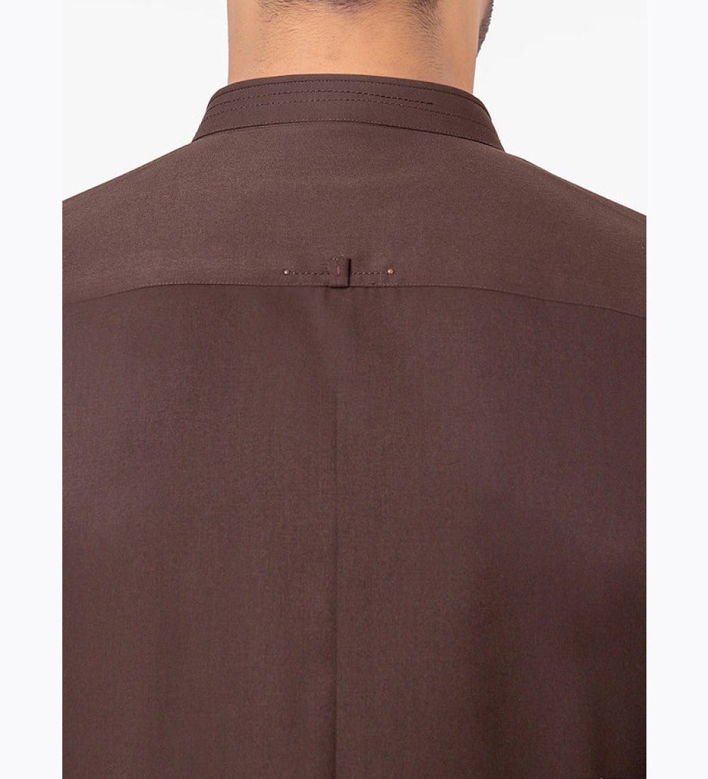 Men's Dark Brown Kurta Pajama