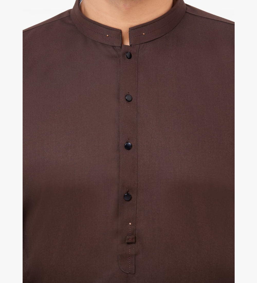 Men's Dark Brown Kurta Pajama