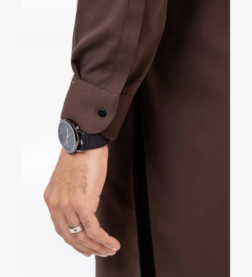 Men's Dark Brown Kurta Pajama