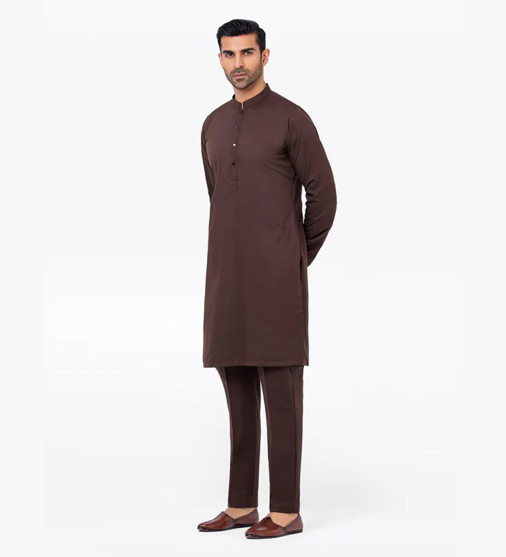 Men's Dark Brown Kurta Pajama