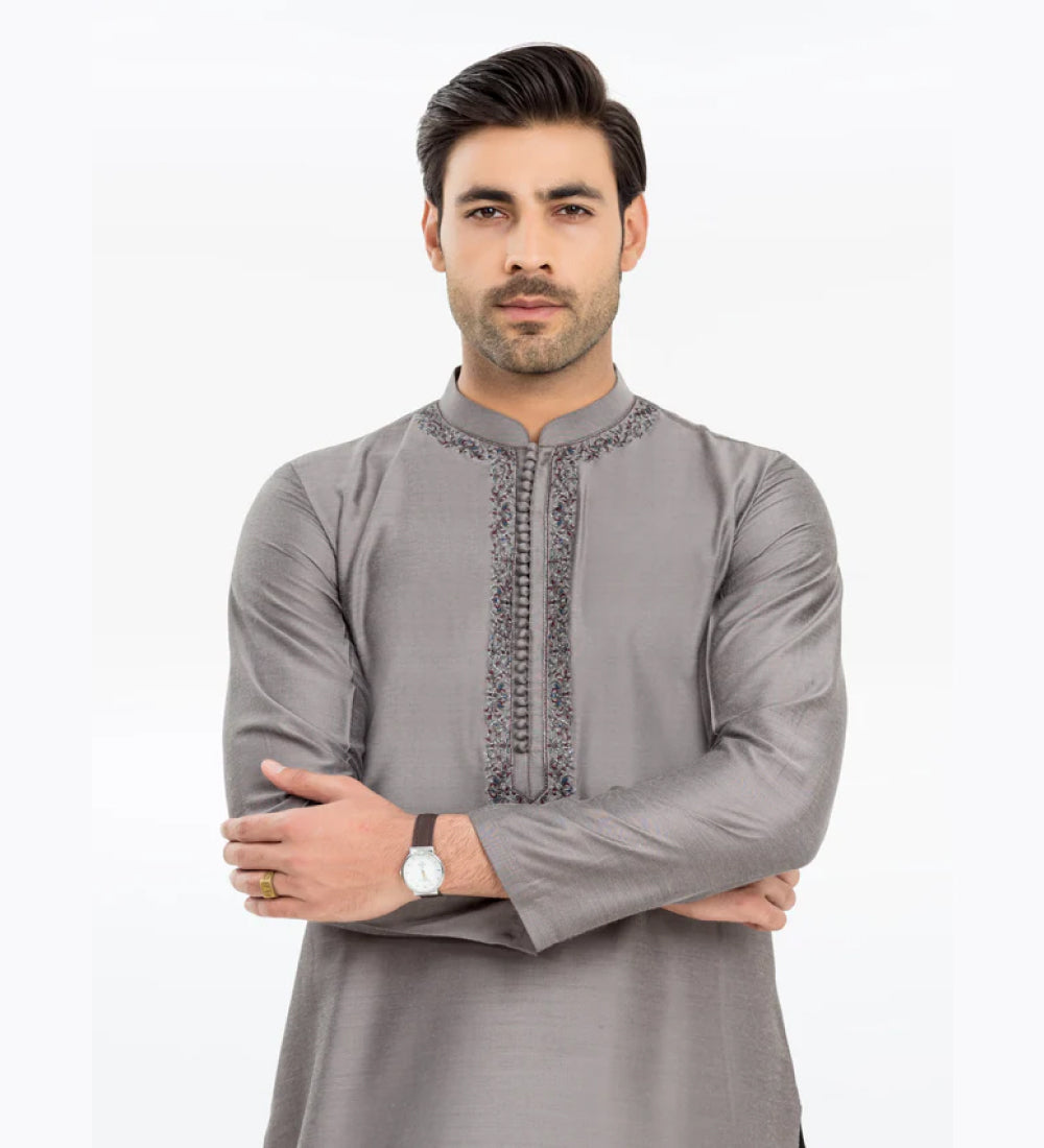 Men's Grey Kurta