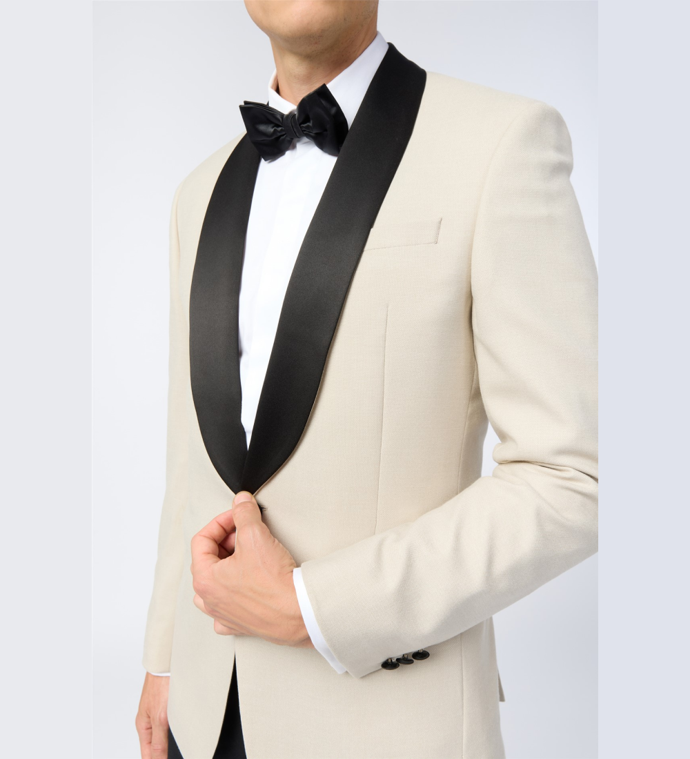 Slim Fit Ecru Dresswear Suit