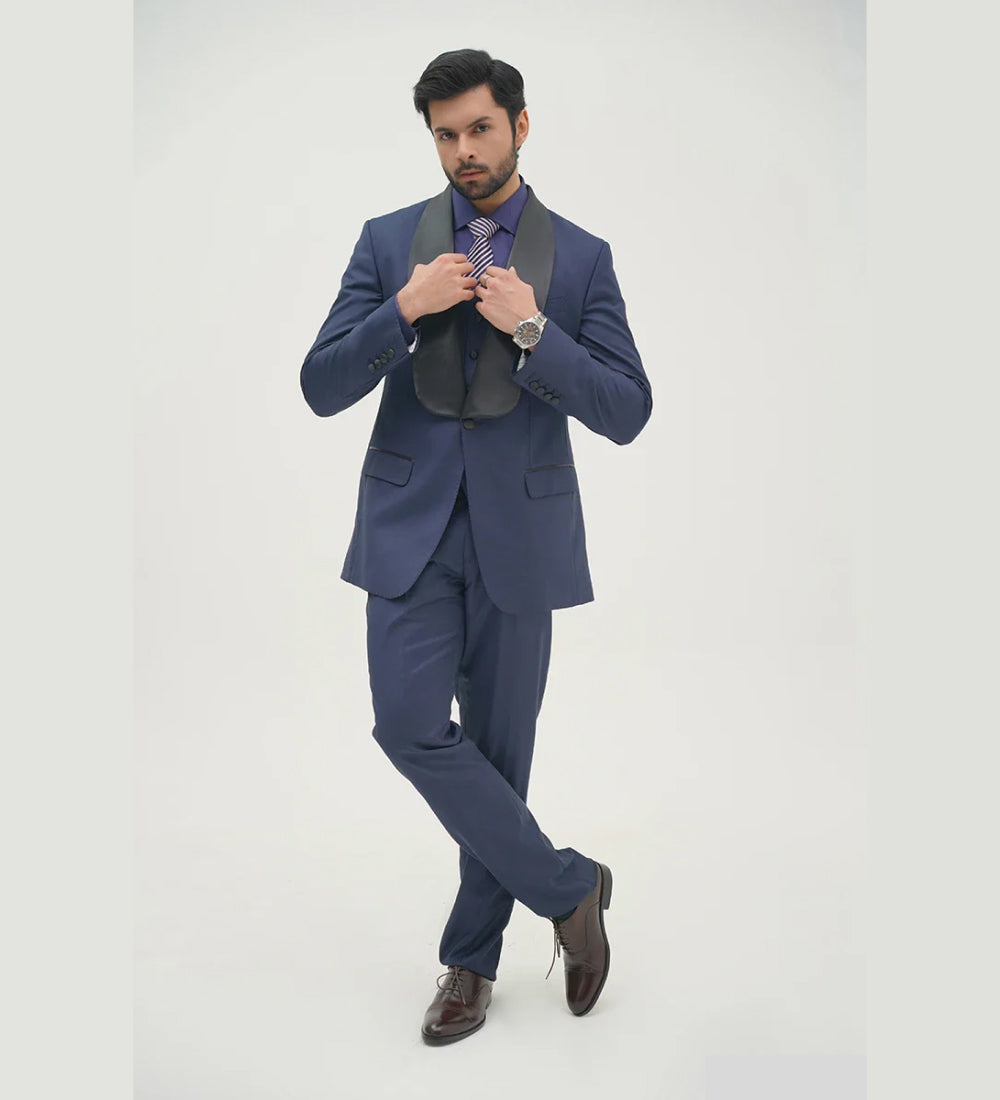 Conall Three Piece Suit-Navy Blue