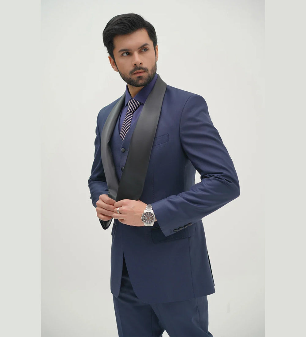 Conall Three Piece Suit-Navy Blue