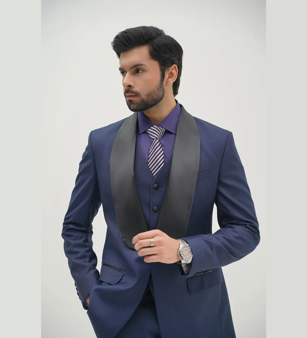 Conall Three Piece Suit-Navy Blue