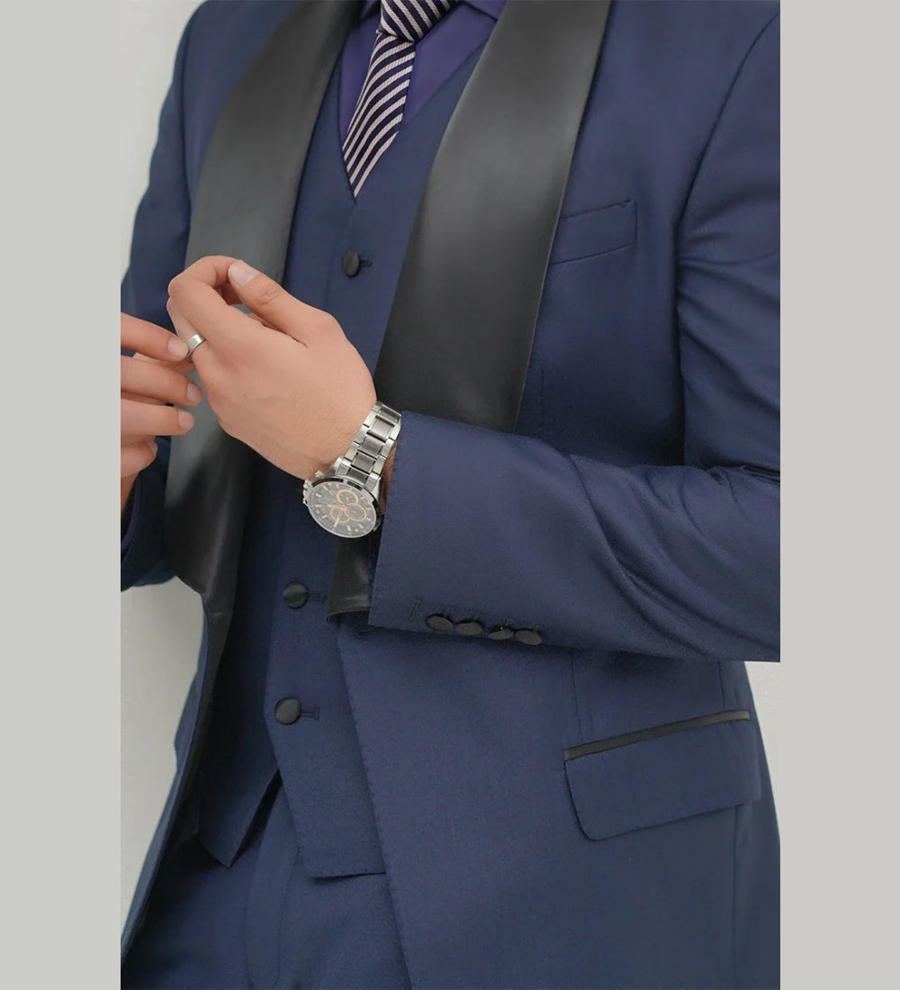 Conall Three Piece Suit-Navy Blue