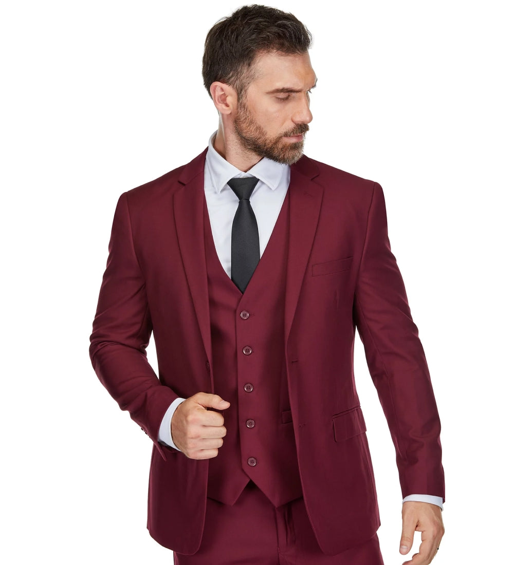 Burgundy 3 Piece Suit