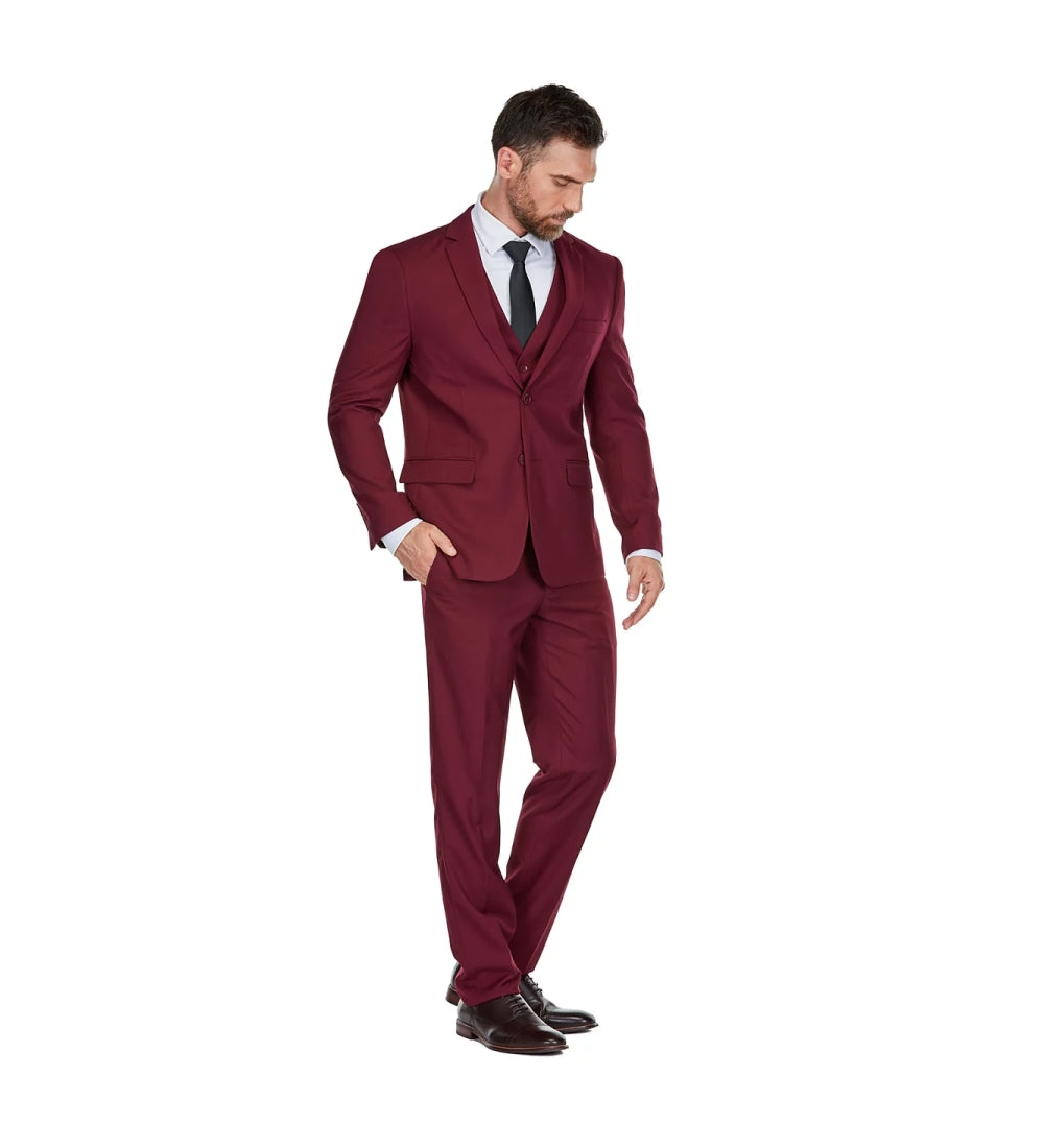 Burgundy 3 Piece Suit