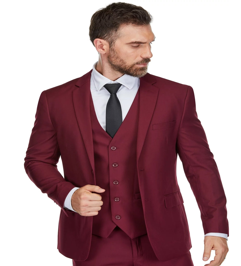 Burgundy 3 Piece Suit