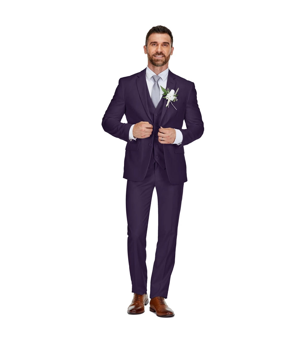 Plum 3 Piece Suit