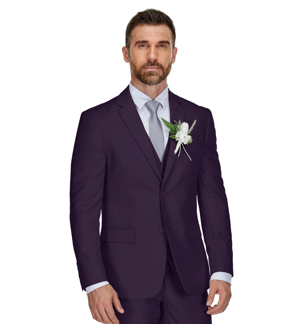 Plum 3 Piece Suit
