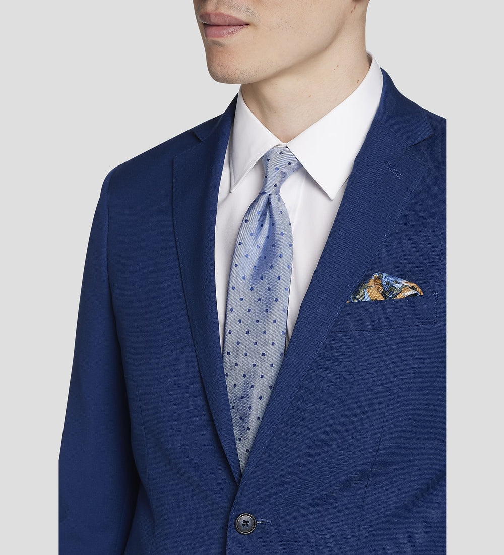 Blue Solid 2 Piece Suit