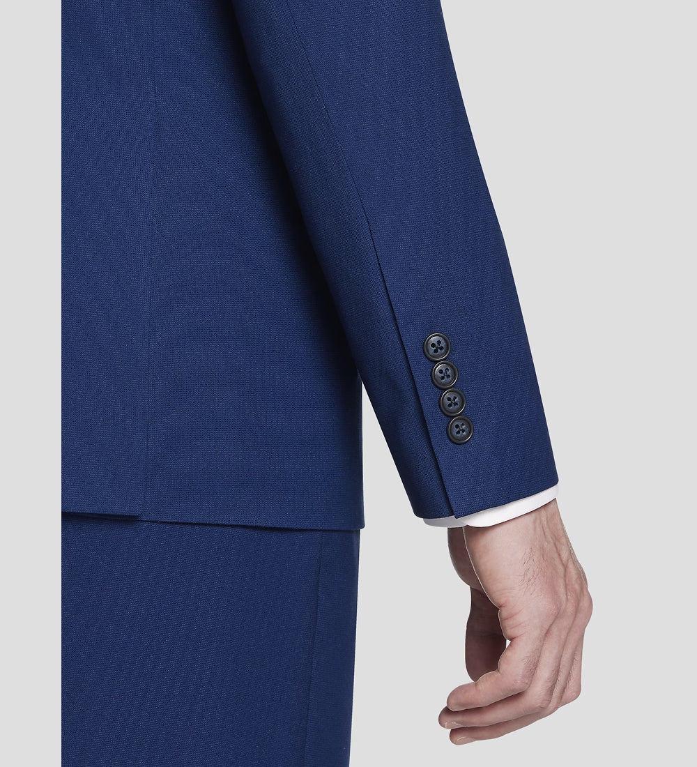 Blue Solid 2 Piece Suit