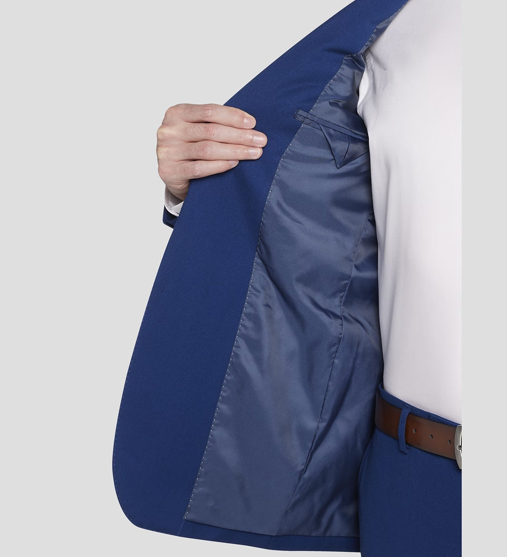 Blue Solid 2 Piece Suit