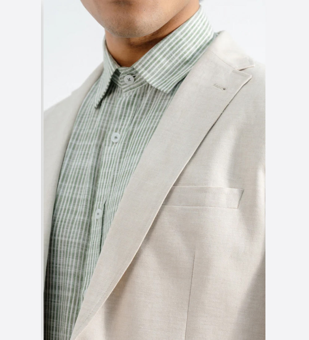 LINEN BLAZER -  BEIGE