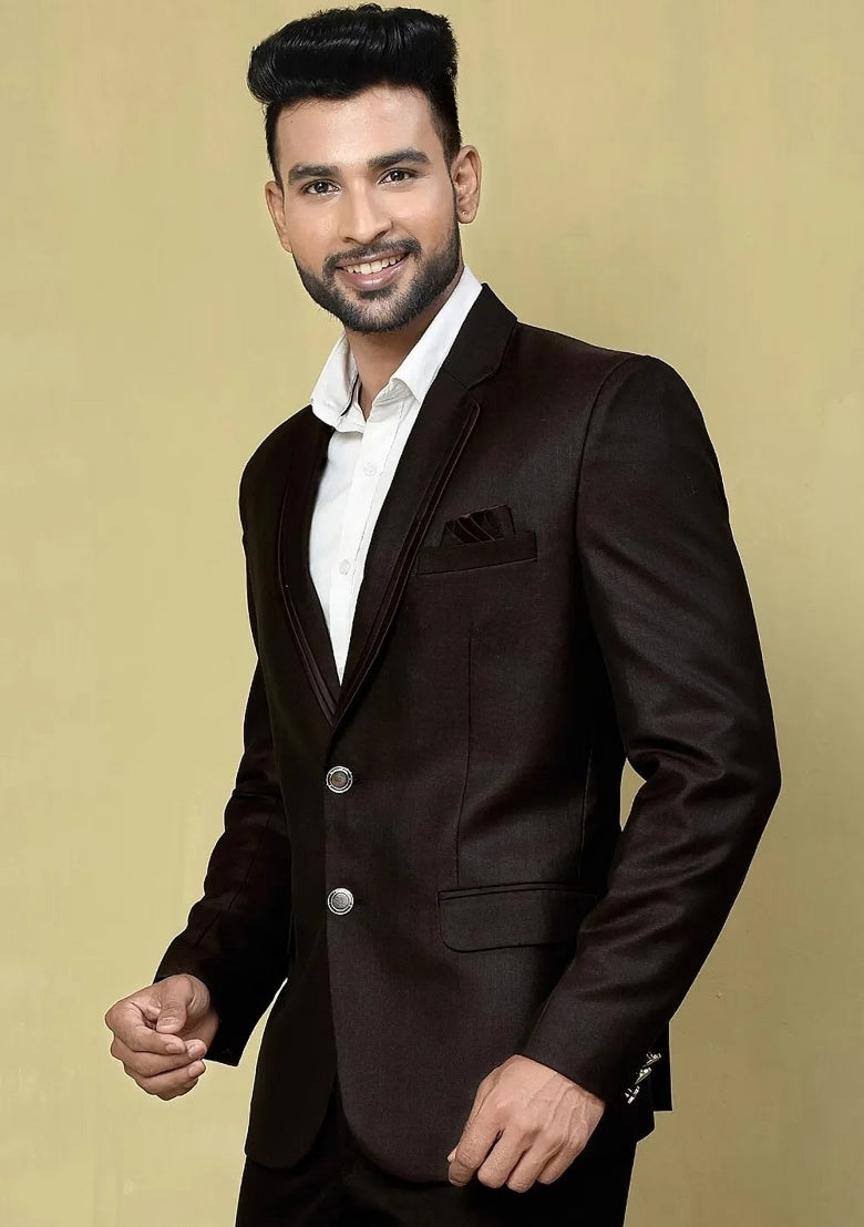 Burgundy Embroidered Blazer