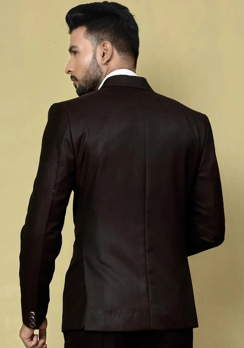 Burgundy Embroidered Blazer