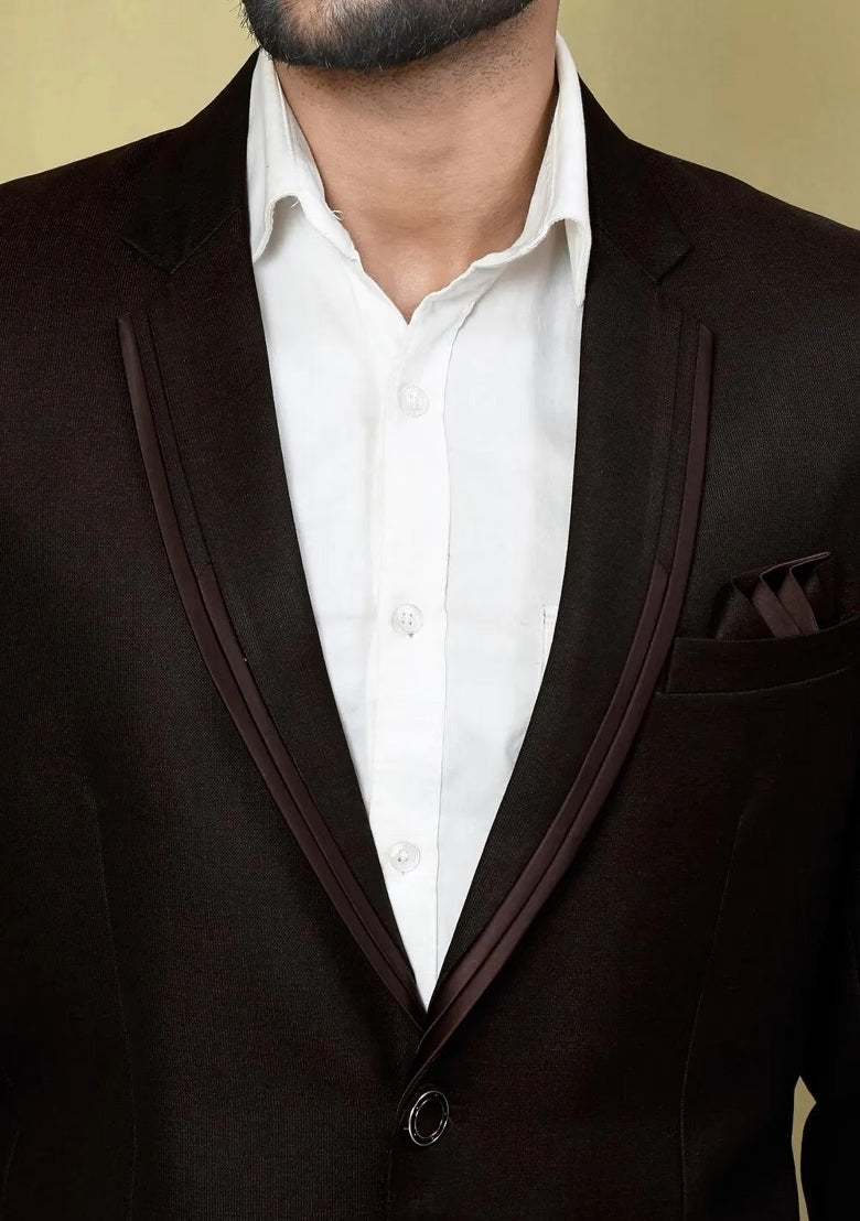 Burgundy Embroidered Blazer
